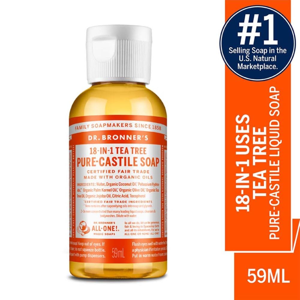 Dr. Bronner's Pure-Castile Magic Soap Liquid (Almond, 32 Ounce) - Made with Regenerative Organic Certified Oils, 18-in-1 Uses: Face, Body, Hair, Laundry, Pets and Dishes, Concentrated, Vegan, Non-GMO