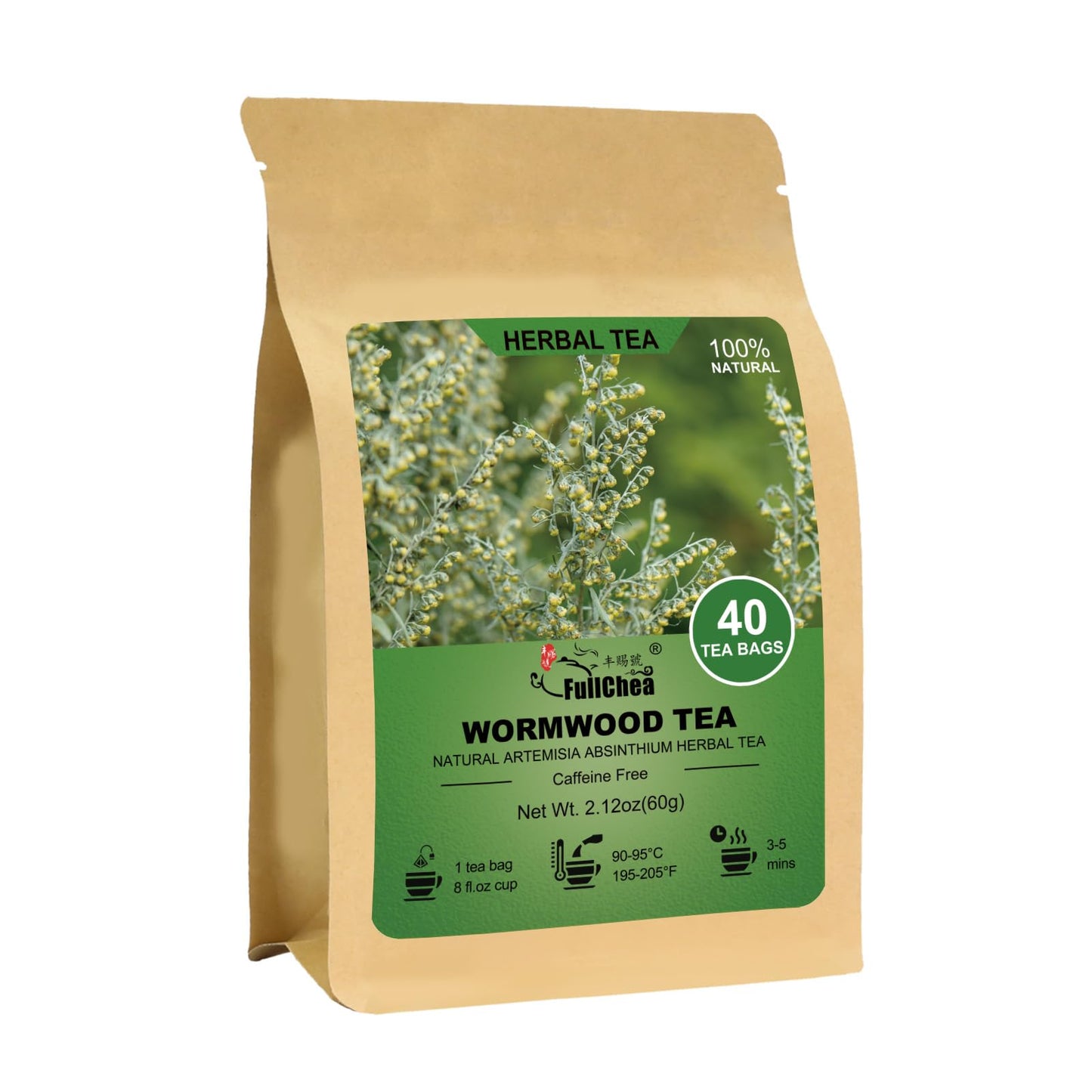 FullChea - Dandelion Leaf & Root Tea bags, 50 Teabags, 2g/bag - Natural Dandelion Herbal Tea for Liver & Kidney Health - Non-GMO - Caffeine-free - Support Digestion & Boost Immune System