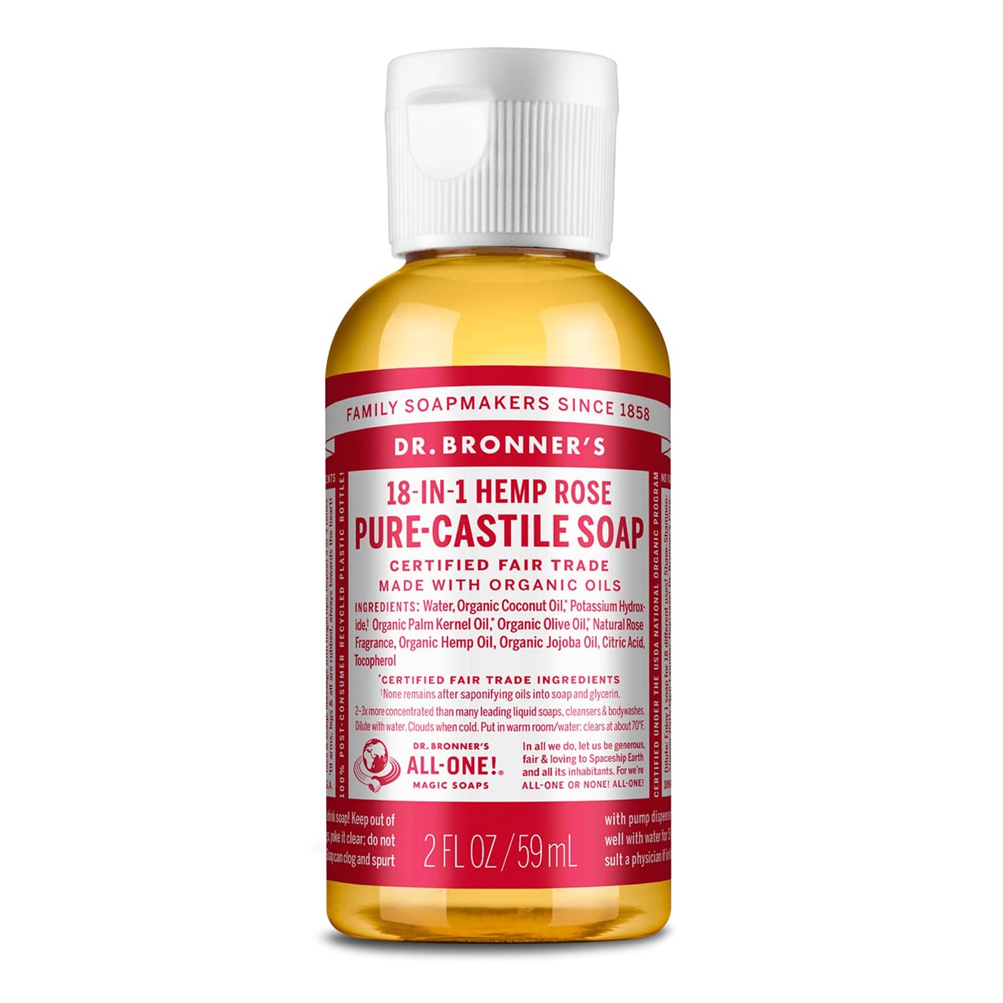 Dr. Bronner's Pure-Castile Magic Soap Liquid (Almond, 32 Ounce) - Made with Regenerative Organic Certified Oils, 18-in-1 Uses: Face, Body, Hair, Laundry, Pets and Dishes, Concentrated, Vegan, Non-GMO