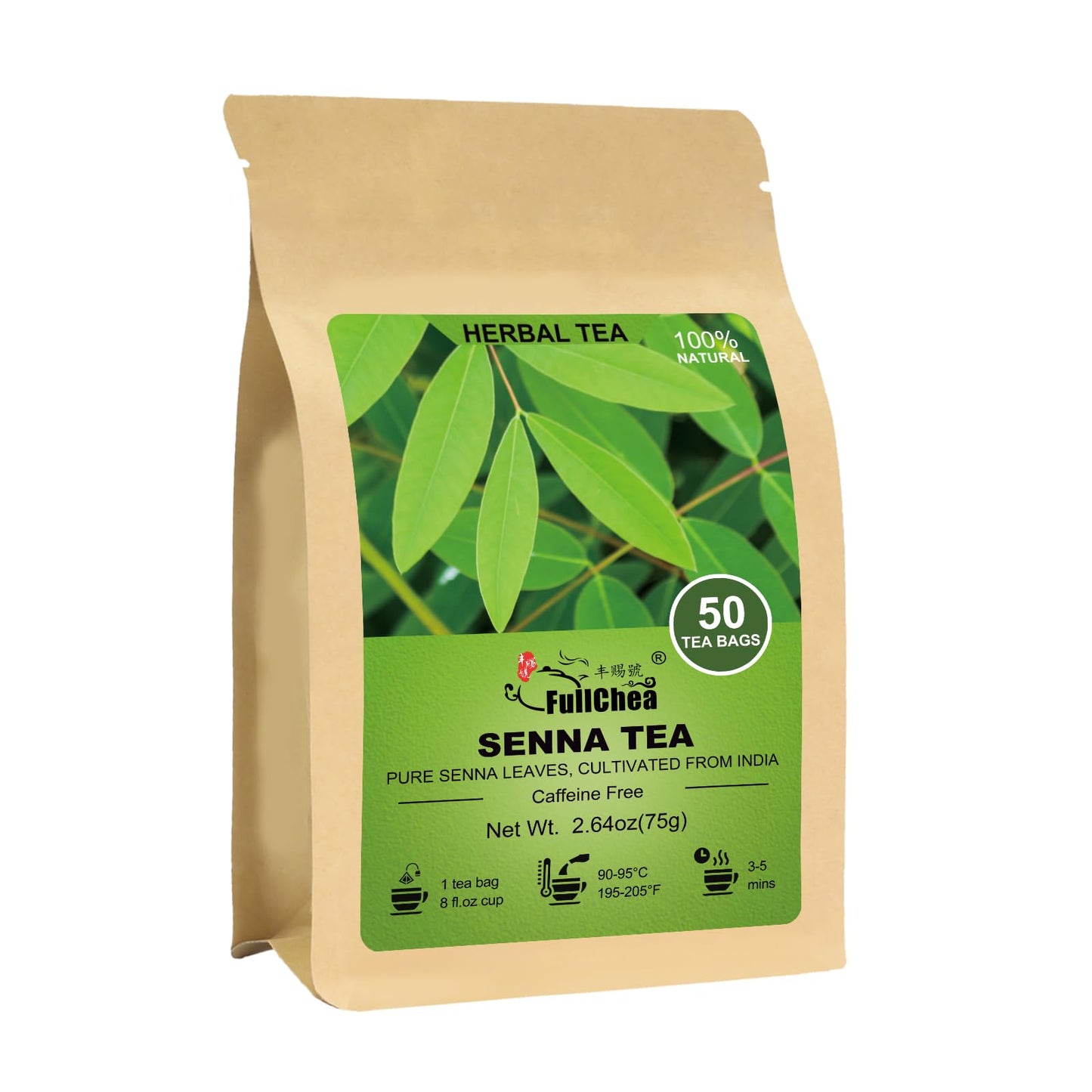 FullChea - Dandelion Leaf & Root Tea bags, 50 Teabags, 2g/bag - Natural Dandelion Herbal Tea for Liver & Kidney Health - Non-GMO - Caffeine-free - Support Digestion & Boost Immune System