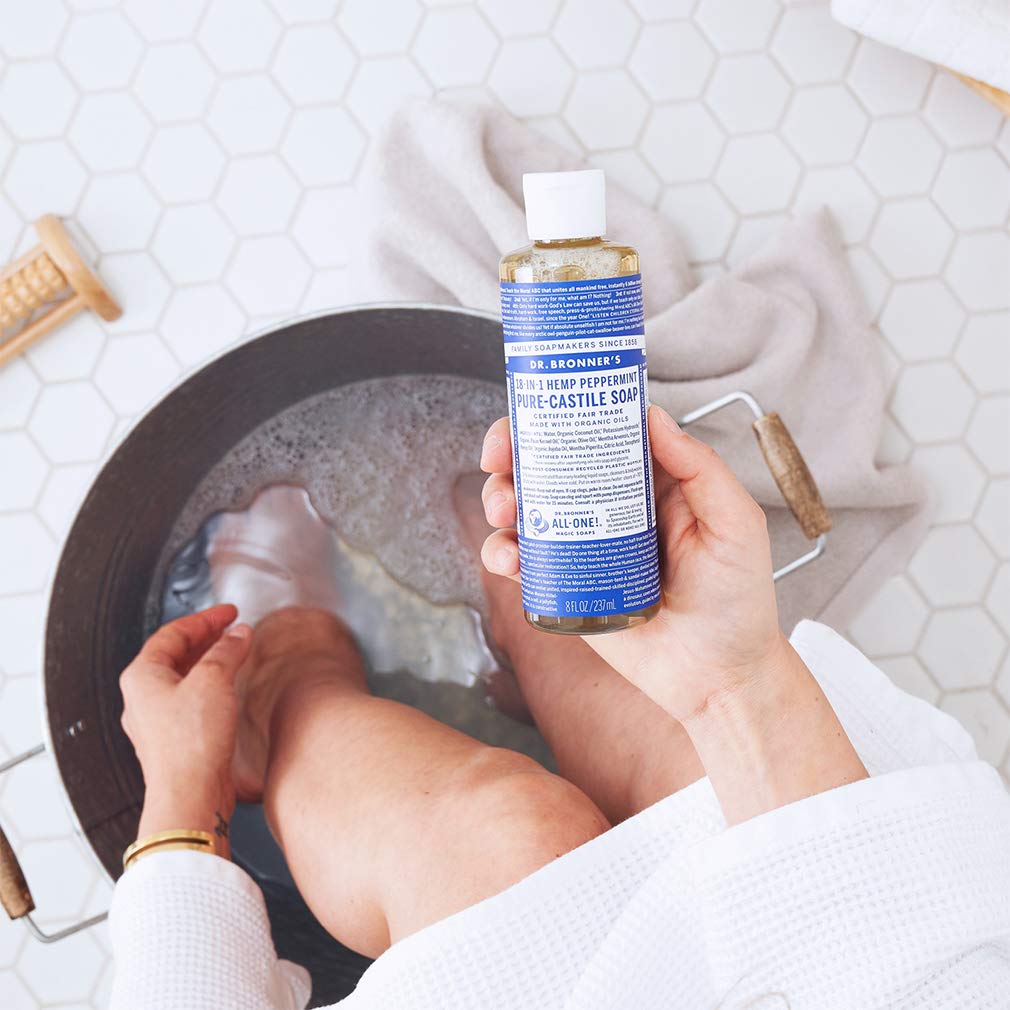 Dr. Bronner's Pure-Castile Magic Soap Liquid (Almond, 32 Ounce) - Made with Regenerative Organic Certified Oils, 18-in-1 Uses: Face, Body, Hair, Laundry, Pets and Dishes, Concentrated, Vegan, Non-GMO