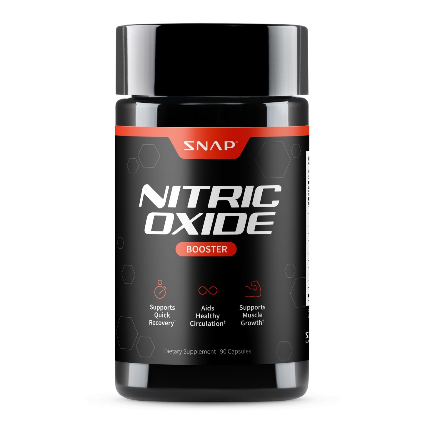 Snap Supplements Nitric Oxide Supplement with L-Arginine to Support Energy, Quick Recovery, Heart Health, Muscle Growth & Circulation, 60 Vegetarian Capsules (1 Month Supply)
