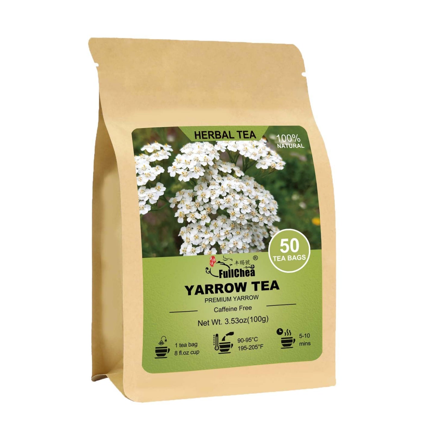 FullChea - Dandelion Leaf & Root Tea bags, 50 Teabags, 2g/bag - Natural Dandelion Herbal Tea for Liver & Kidney Health - Non-GMO - Caffeine-free - Support Digestion & Boost Immune System