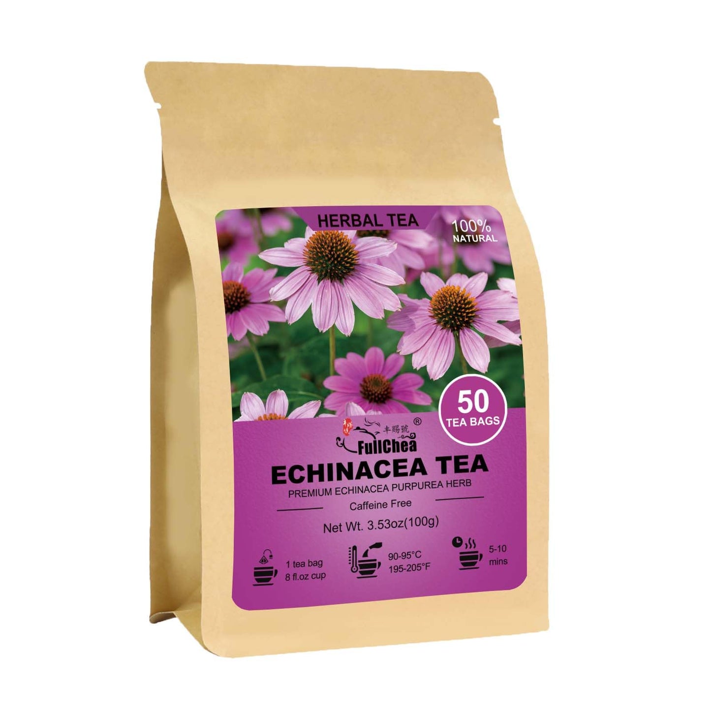 FullChea - Dandelion Leaf & Root Tea bags, 50 Teabags, 2g/bag - Natural Dandelion Herbal Tea for Liver & Kidney Health - Non-GMO - Caffeine-free - Support Digestion & Boost Immune System