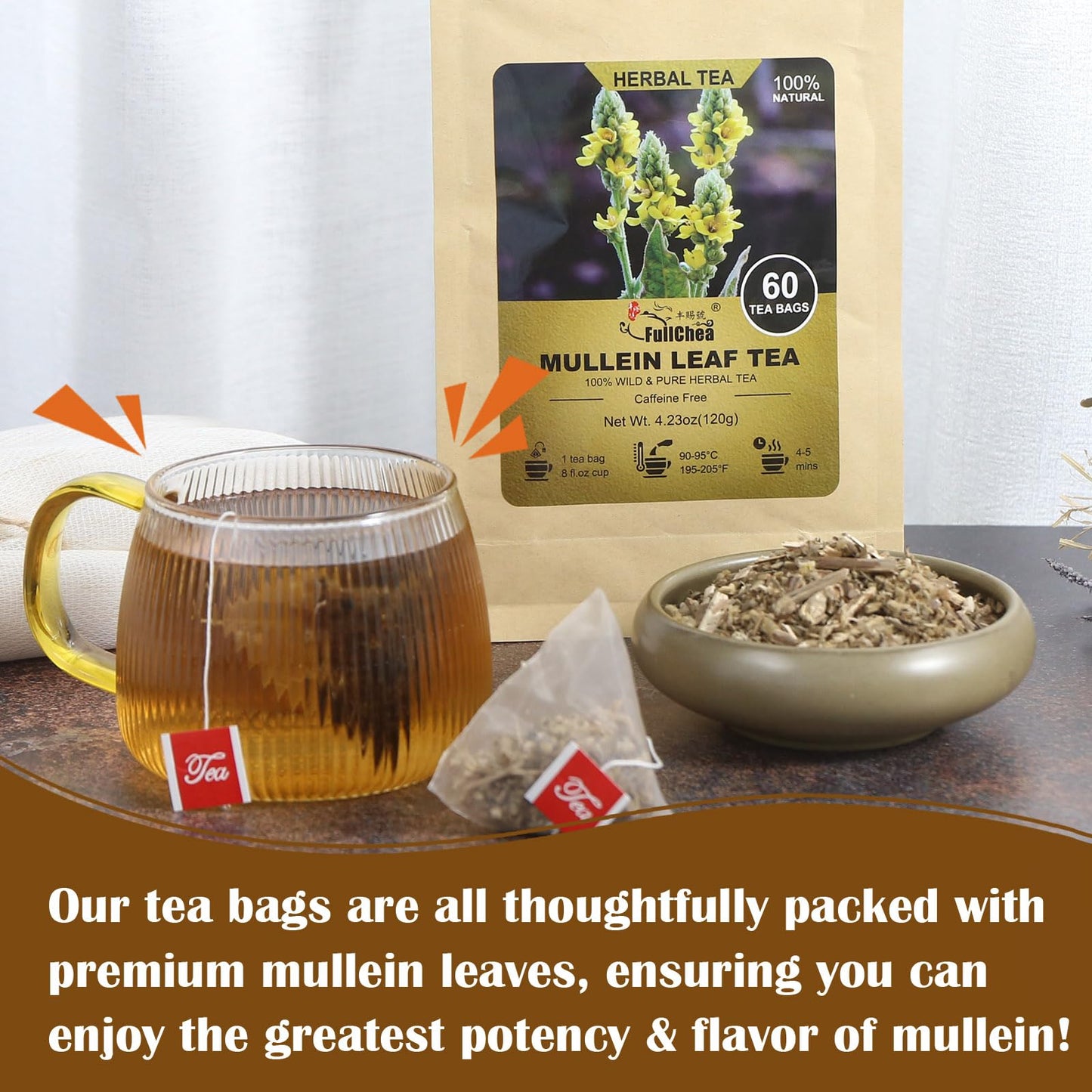 FullChea - Soursop Leaves Tea Bags, 40 Teabags - Premium Soursop Graviola Leaves - Hojas De Guanabana Tea - Non-GMO - Caffeine-free - Improve Digestion, Support Healthy Skin & Sleep