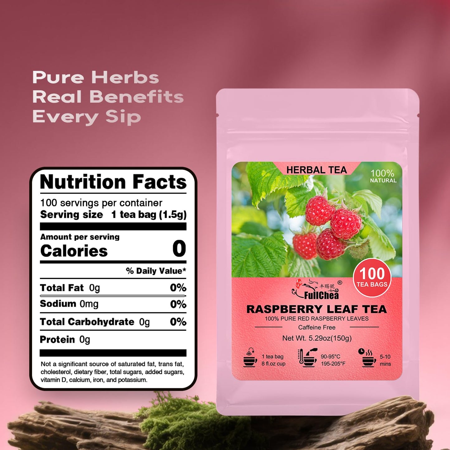 FullChea - Dandelion Leaf & Root Tea bags, 50 Teabags, 2g/bag - Natural Dandelion Herbal Tea for Liver & Kidney Health - Non-GMO - Caffeine-free - Support Digestion & Boost Immune System