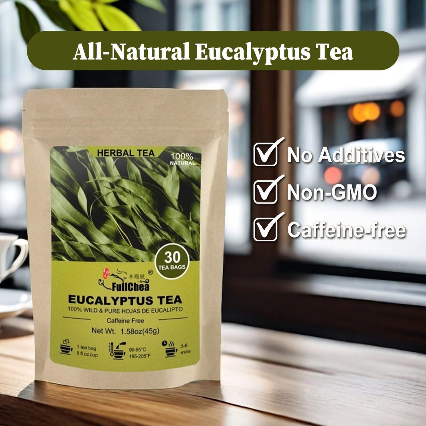 FullChea - Dandelion Leaf & Root Tea bags, 50 Teabags, 2g/bag - Natural Dandelion Herbal Tea for Liver & Kidney Health - Non-GMO - Caffeine-free - Support Digestion & Boost Immune System