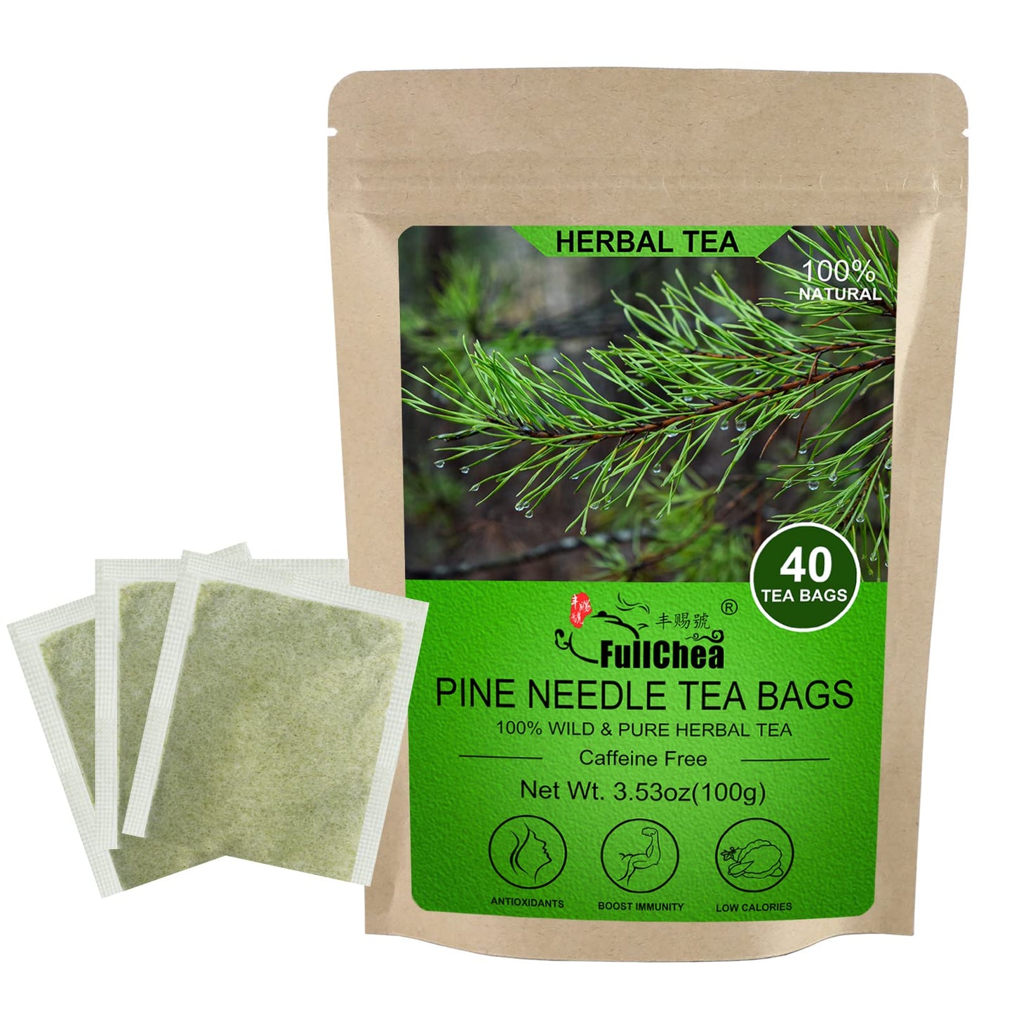 FullChea - Dandelion Leaf & Root Tea bags, 50 Teabags, 2g/bag - Natural Dandelion Herbal Tea for Liver & Kidney Health - Non-GMO - Caffeine-free - Support Digestion & Boost Immune System