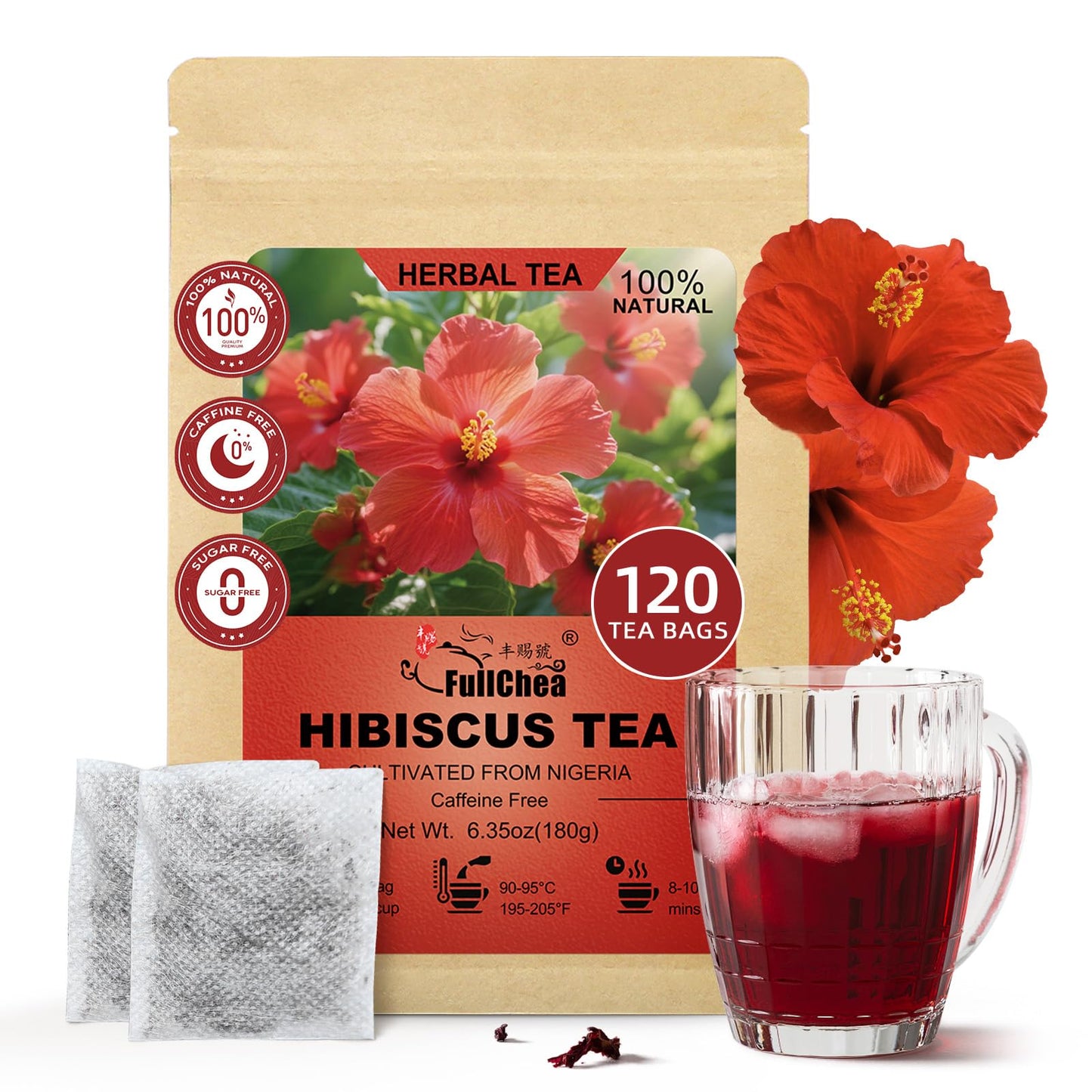FullChea - Soursop Leaves Tea Bags, 40 Teabags - Premium Soursop Graviola Leaves - Hojas De Guanabana Tea - Non-GMO - Caffeine-free - Improve Digestion, Support Healthy Skin & Sleep