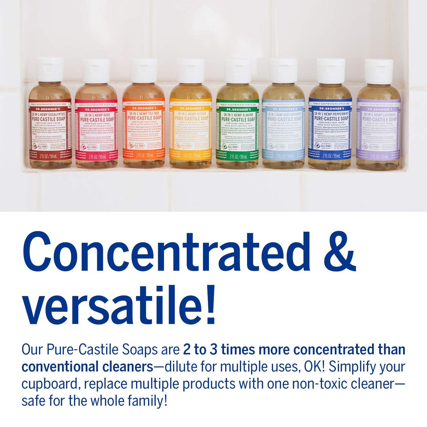 Dr. Bronner's Pure-Castile Magic Soap Liquid (Almond, 32 Ounce) - Made with Regenerative Organic Certified Oils, 18-in-1 Uses: Face, Body, Hair, Laundry, Pets and Dishes, Concentrated, Vegan, Non-GMO