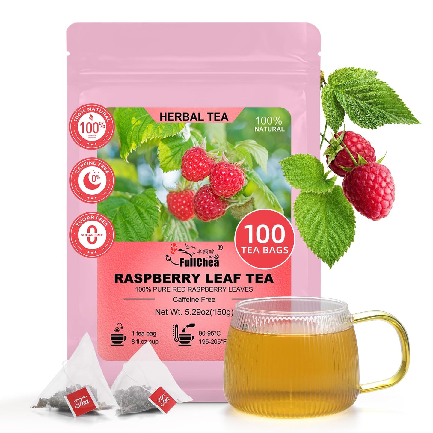 FullChea - Dandelion Leaf & Root Tea bags, 50 Teabags, 2g/bag - Natural Dandelion Herbal Tea for Liver & Kidney Health - Non-GMO - Caffeine-free - Support Digestion & Boost Immune System