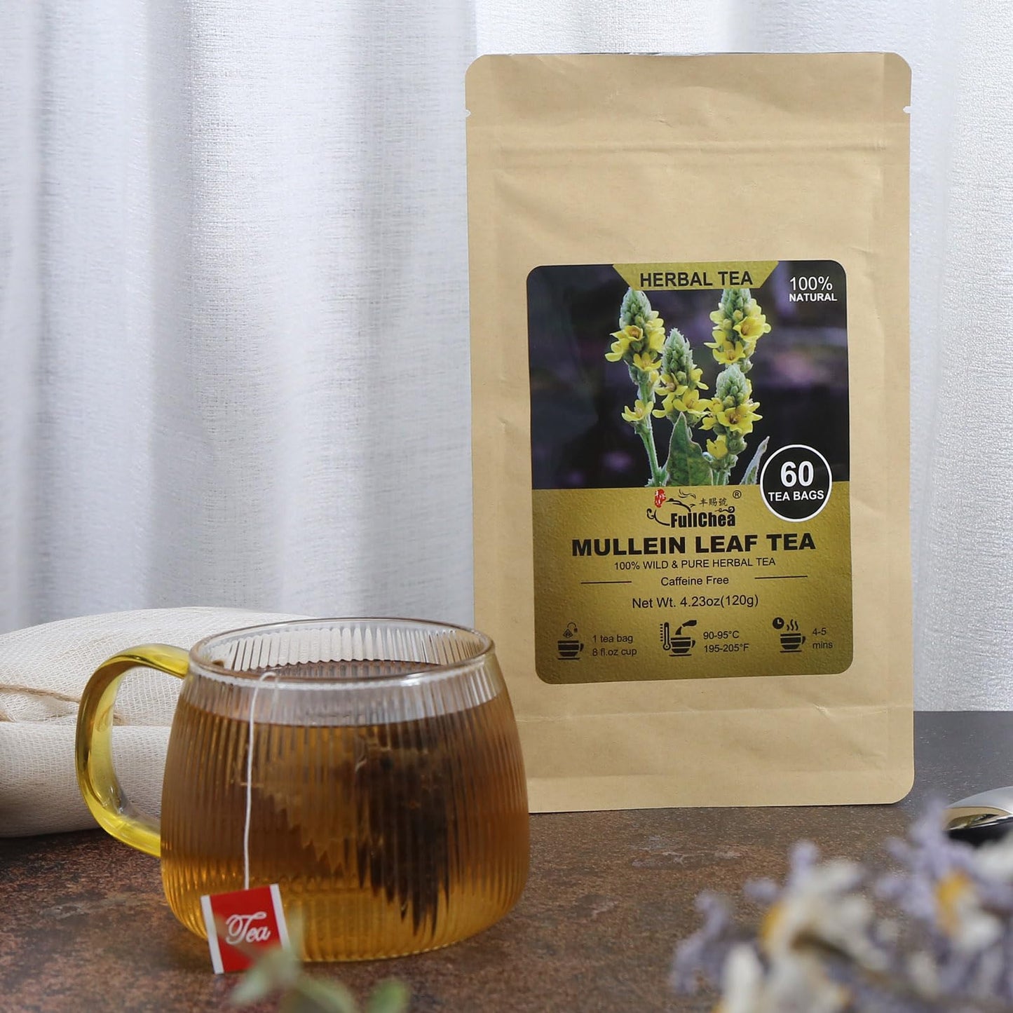 FullChea - Soursop Leaves Tea Bags, 40 Teabags - Premium Soursop Graviola Leaves - Hojas De Guanabana Tea - Non-GMO - Caffeine-free - Improve Digestion, Support Healthy Skin & Sleep