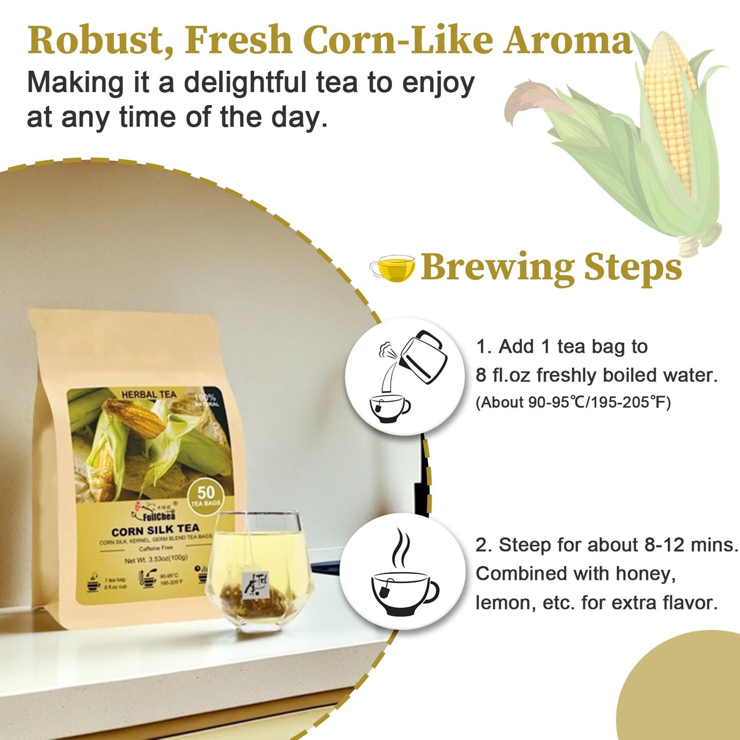 FullChea - Soursop Leaves Tea Bags, 40 Teabags - Premium Soursop Graviola Leaves - Hojas De Guanabana Tea - Non-GMO - Caffeine-free - Improve Digestion, Support Healthy Skin & Sleep