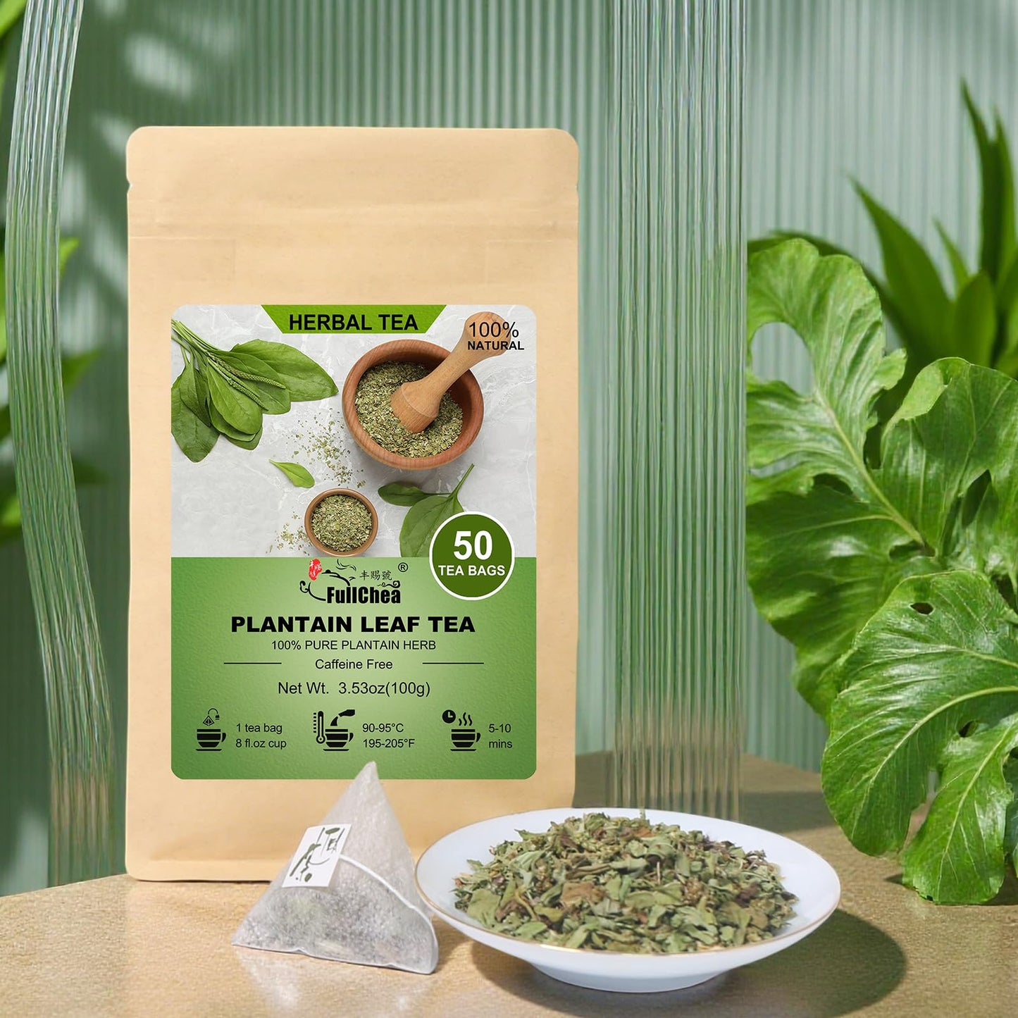 FullChea - Dandelion Leaf & Root Tea bags, 50 Teabags, 2g/bag - Natural Dandelion Herbal Tea for Liver & Kidney Health - Non-GMO - Caffeine-free - Support Digestion & Boost Immune System