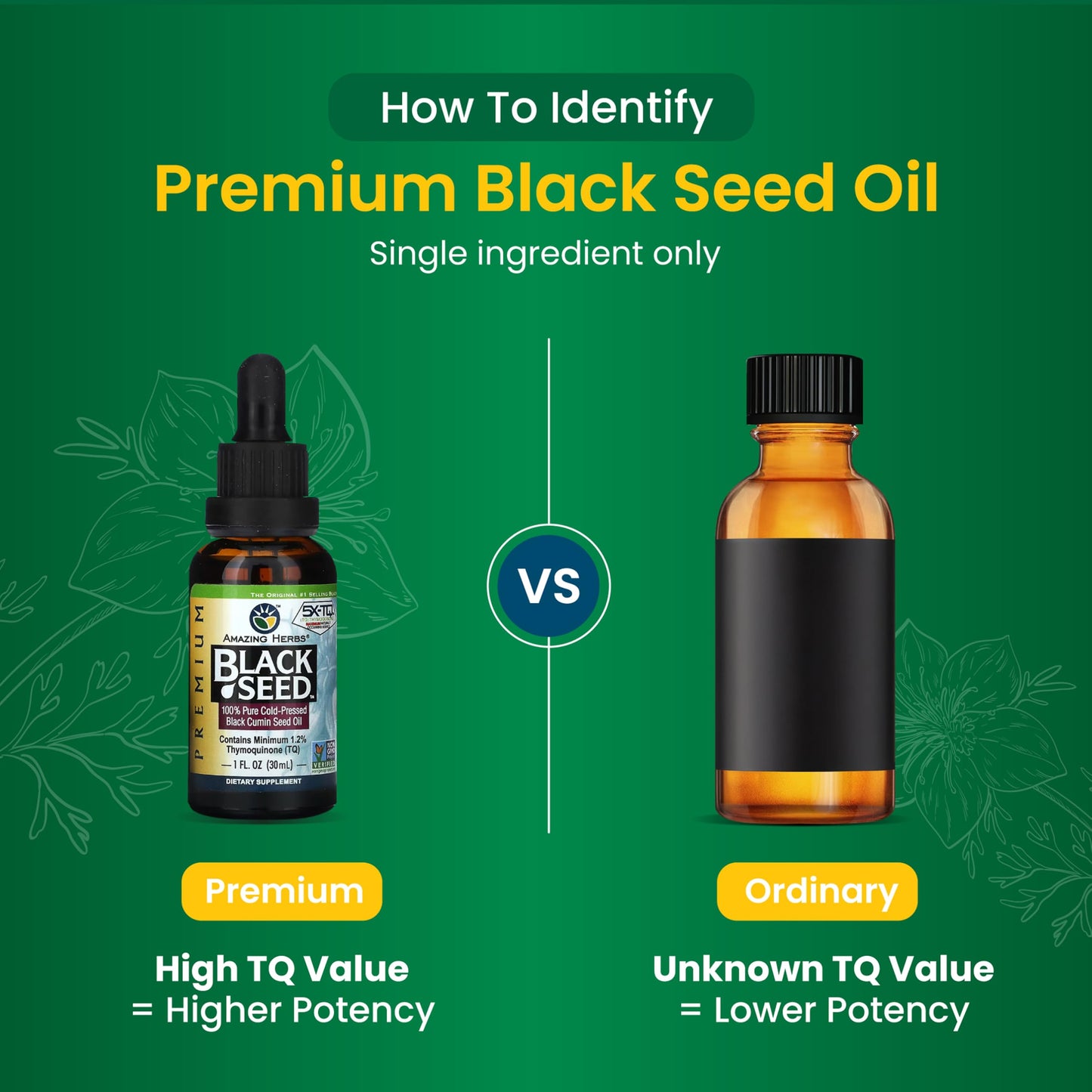 Amazing Herbs Premium Liquid Black Seed Oil - Cold Pressed with Nigella & Sativa, Aids in Digestive Health, Omegas 3 6 & 9, Immune Support, Brain Function, Non GMO, for Men and Women - 8 Fl Oz