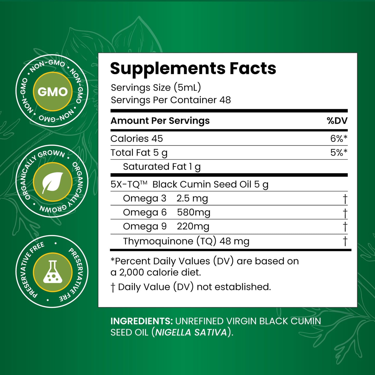 Amazing Herbs Premium Liquid Black Seed Oil - Cold Pressed with Nigella & Sativa, Aids in Digestive Health, Omegas 3 6 & 9, Immune Support, Brain Function, Non GMO, for Men and Women - 8 Fl Oz
