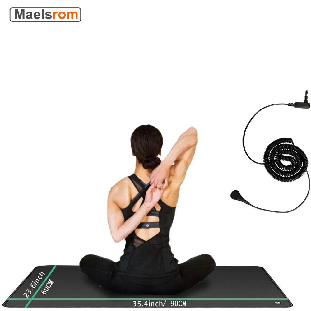 Grounding Mat Sleeping Foot Mat Improve Insomnia Reduce Inflammation Pain Headache Static Earth Therapy Grounding with 15FT Cord