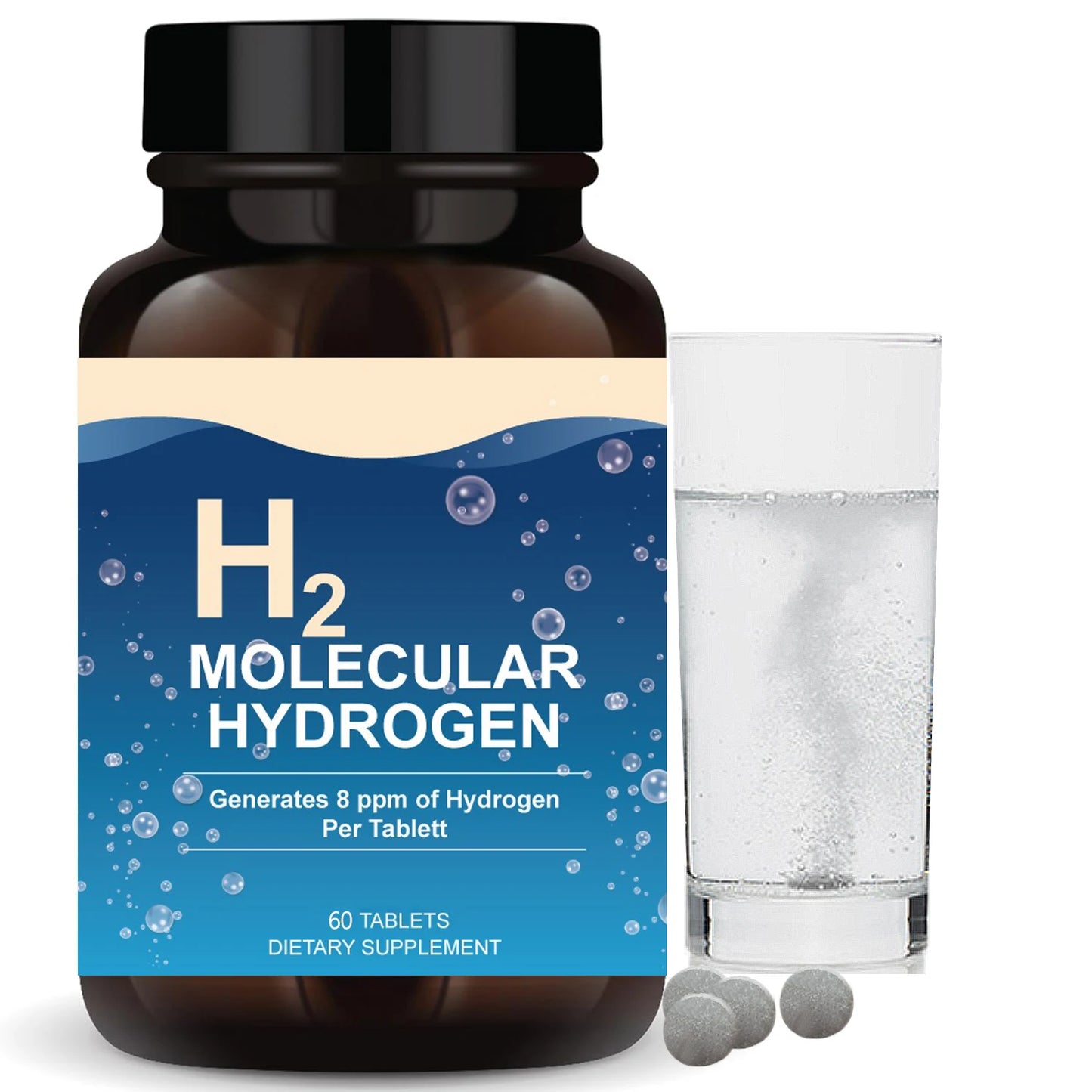 H2 Molecular Hydrogen Water Tablets Hydrogen & Magnesium Supplement Support Energy Production, Recovery, Cognitive Function