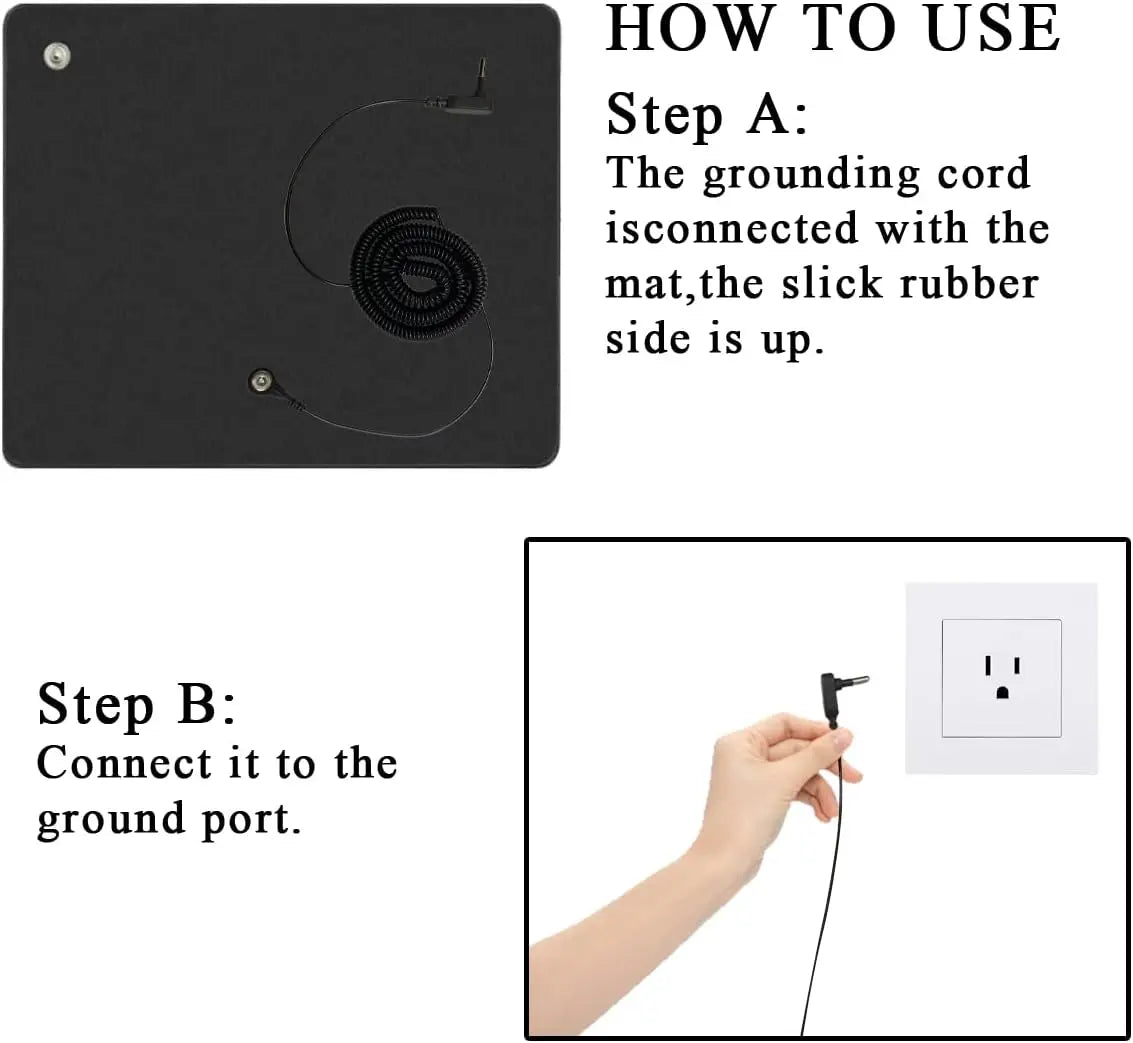 Grounding Mat Sleeping Foot Mat Improve Insomnia Reduce Inflammation Pain Headache Static Earth Therapy Grounding with 15FT Cord