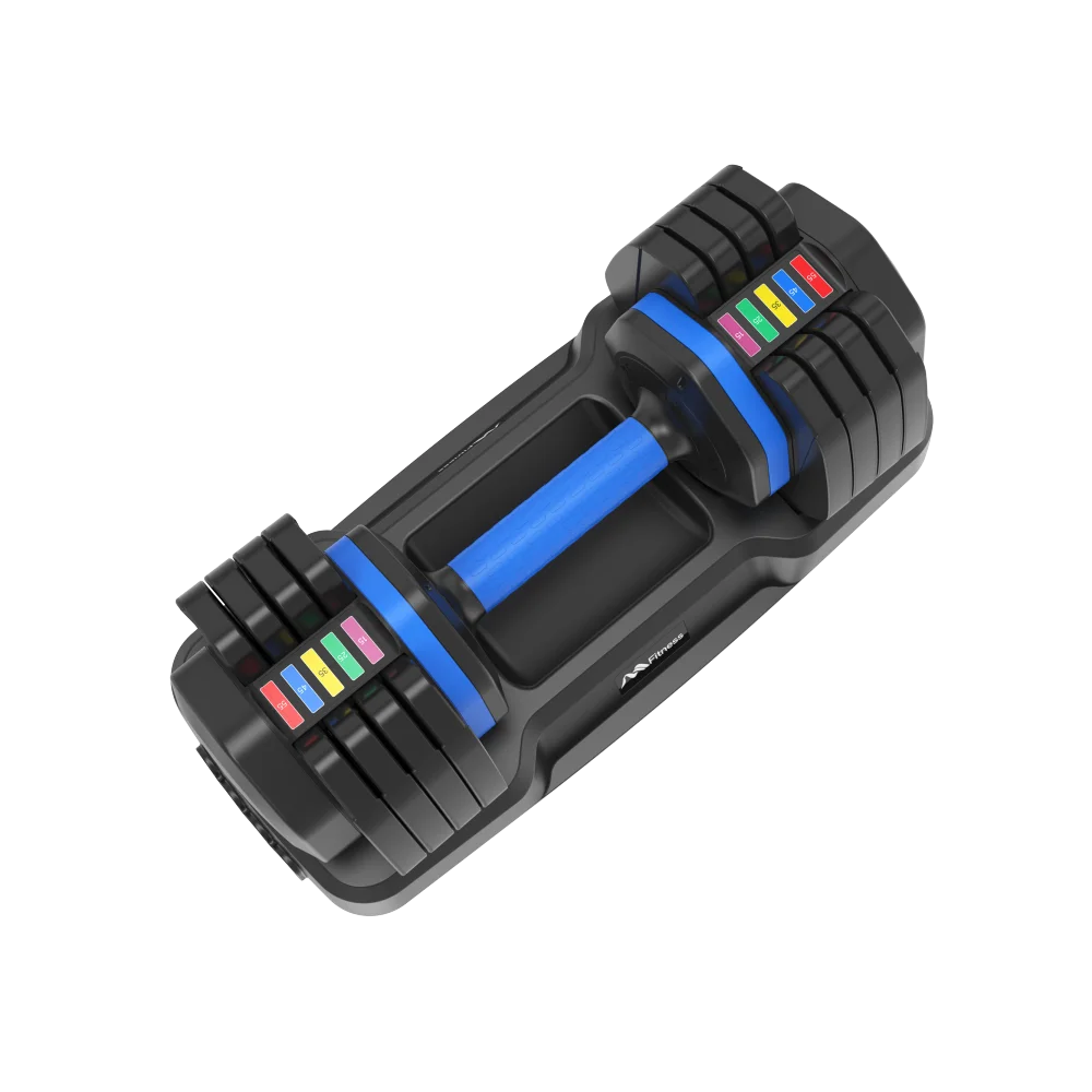 Adjustable Dumbbell - 55lb X2 Set of 2 Anti-Slip Handle Fast Adjust Weight By Turning Handle Tray Exercise Fitness Dumbbell