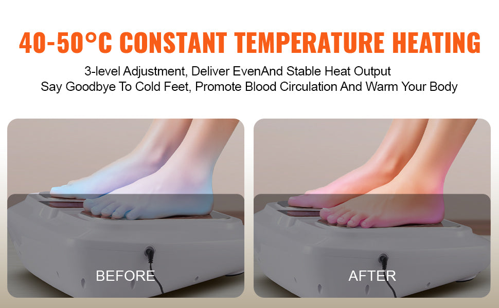 VEVOR Foot Circulation Stimulator with Heat EMS & TENS Foot Massager Electric Foot Stimulator for Pain Relief  Muscles Vibrator