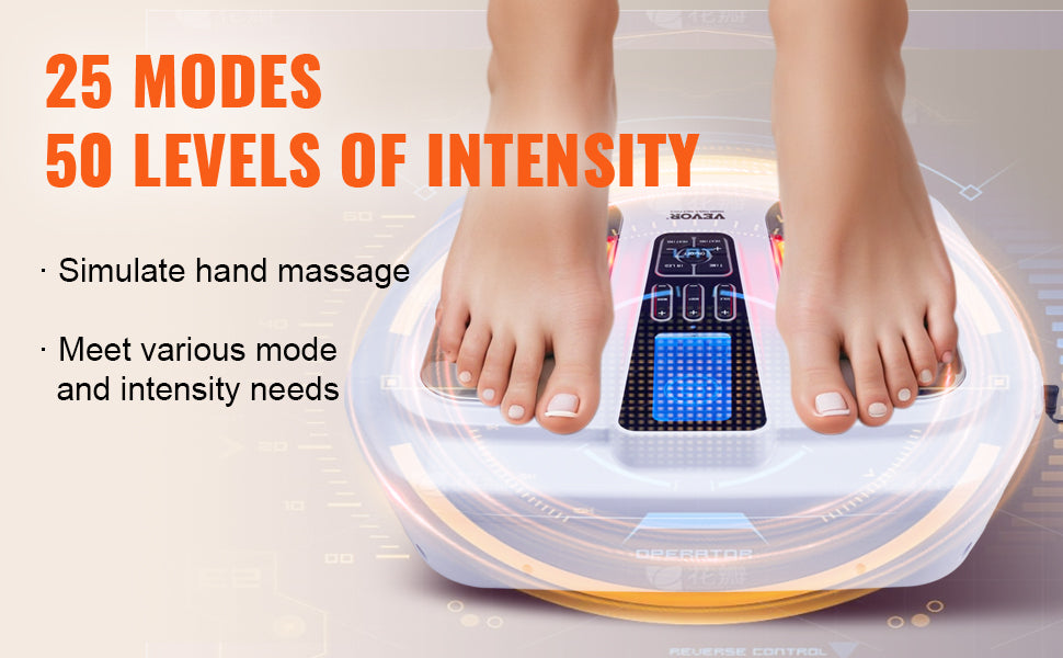 VEVOR Foot Circulation Stimulator with Heat EMS & TENS Foot Massager Electric Foot Stimulator for Pain Relief  Muscles Vibrator